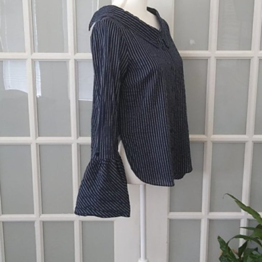 Farrow Navy Bell Sleeve Top From Need Supply - Picture 4 of 13